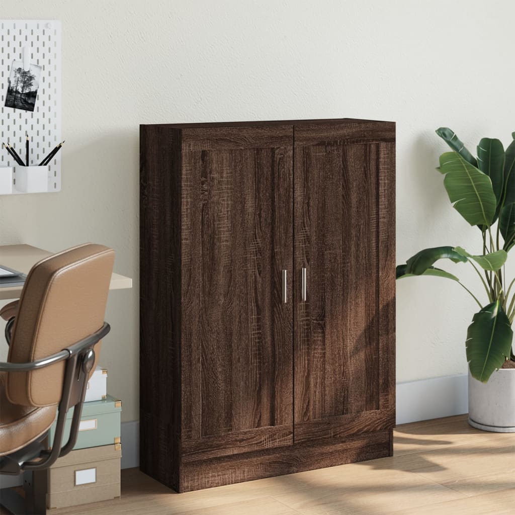 Barna tölgy színű szerelt fa könyvszekrény 82,5 x 30,5 x 115 cm 3
