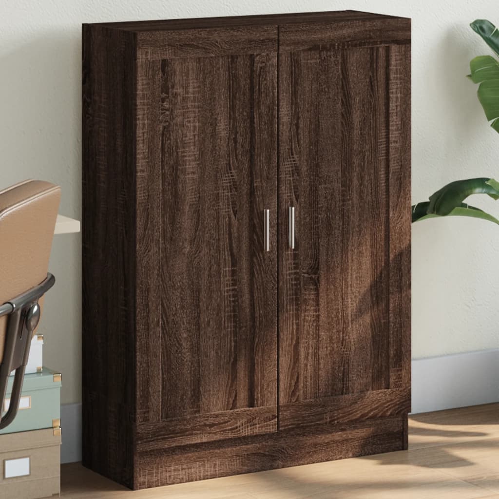 Barna tölgy színű szerelt fa könyvszekrény 82,5 x 30,5 x 115 cm