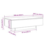 Betonszürke szerelt fa dohányzóasztal 100x49,5x31 cm 9