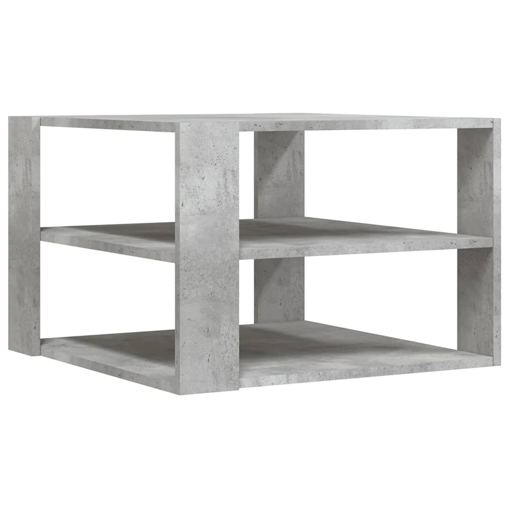 Betonszürke szerelt fa dohányzóasztal 58 x 58 x 40 cm 2