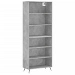 Betonszürke szerelt fa magasszekrény 69,5x32,5x180 cm 2