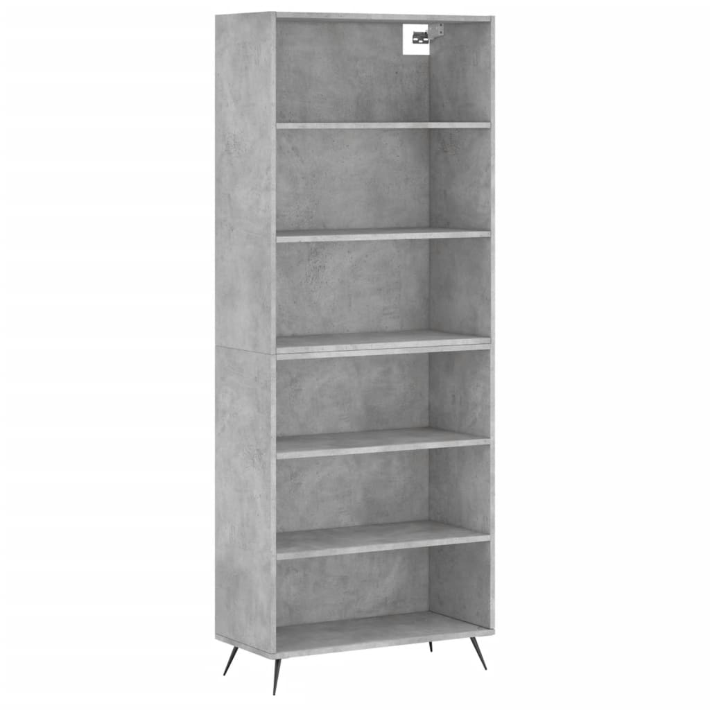 Betonszürke szerelt fa magasszekrény 69,5x32,5x180 cm 2