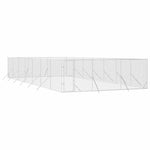 Ezüstszínű kültéri horganyzott acél kutyakennel 6 x 14 x 2 m 3