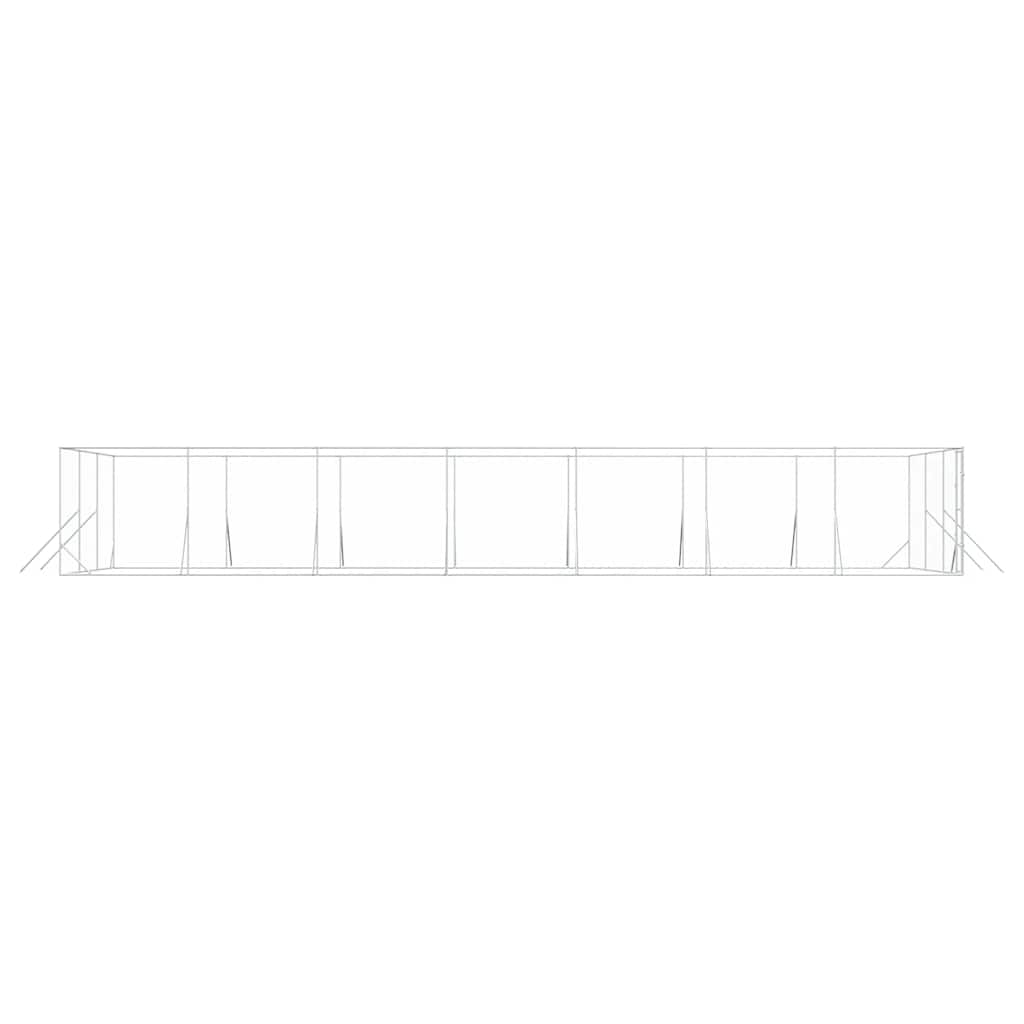 Ezüstszínű kültéri horganyzott acél kutyakennel 6 x 14 x 2 m 6