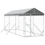 Ezüstszínű horganyzott acél kutyakennel tetővel 2x6x2,5 m 2