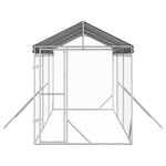 Ezüstszínű horganyzott acél kutyakennel tetővel 2x6x2,5 m 4