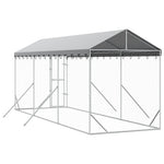 Ezüstszínű horganyzott acél kutyakennel tetővel 2x6x2,5 m 6