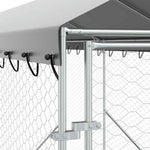 Ezüstszínű horganyzott acél kutyakennel tetővel 2x6x2,5 m 7