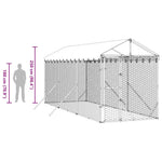 Ezüstszínű horganyzott acél kutyakennel tetővel 2x6x2,5 m 9