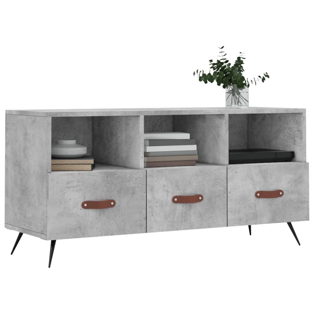 Betonszürke szerelt fa TV-szekrény 102 x 36 x 50 cm 3