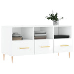 Fehér magasfényű szerelt fa TV-szekrény 102x36x50 cm 3