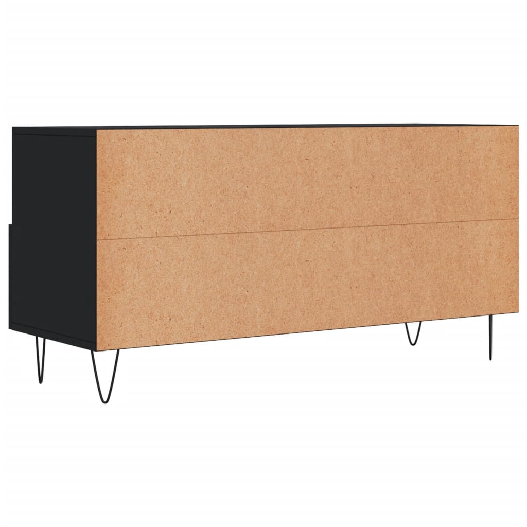Fekete szerelt fa TV-szekrény 102 x 36 x 50 cm 8