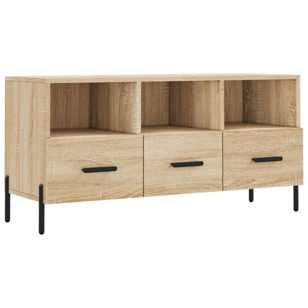 Sonoma tölgy színű szerelt fa TV-szekrény 102 x 36 x 50 cm 2