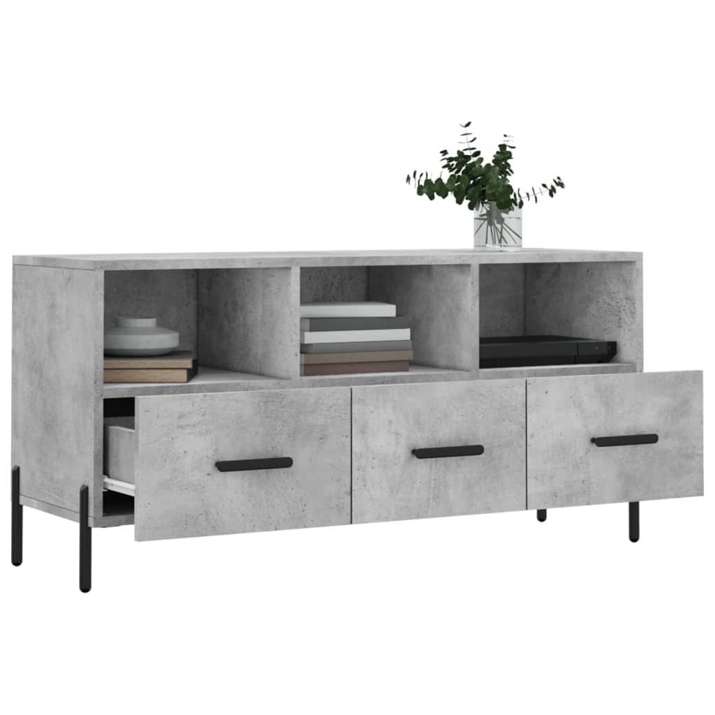 Betonszürke szerelt fa TV-szekrény 102 x 36 x 50 cm 4