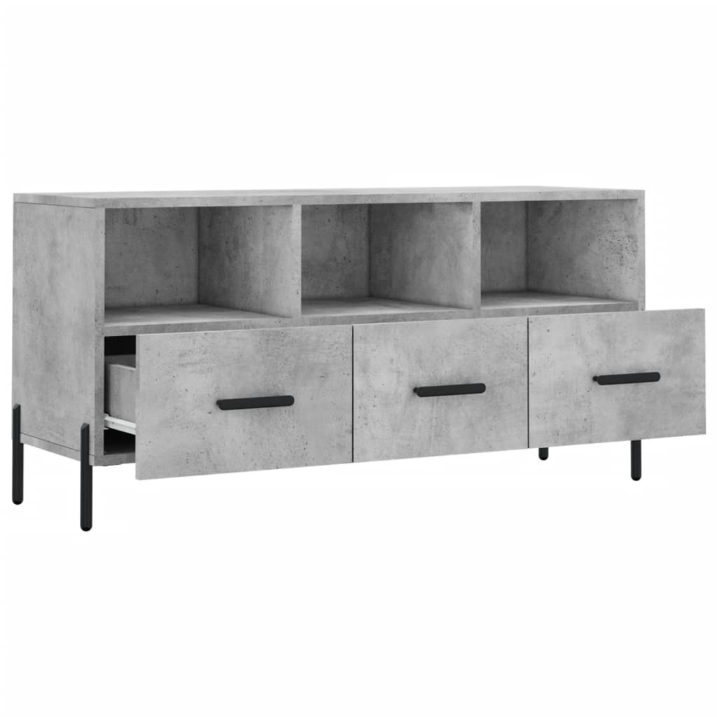 Betonszürke szerelt fa TV-szekrény 102 x 36 x 50 cm 6