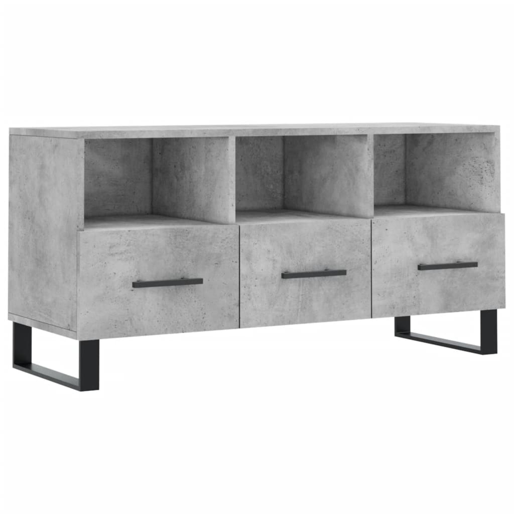 Betonszürke szerelt fa TV-szekrény 102 x 36 x 50 cm 2