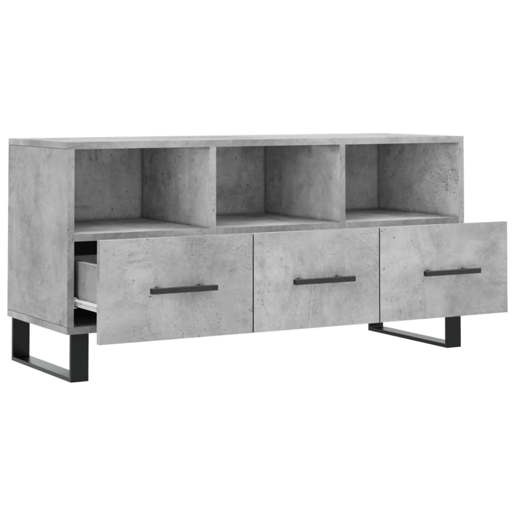 Betonszürke szerelt fa TV-szekrény 102 x 36 x 50 cm 6