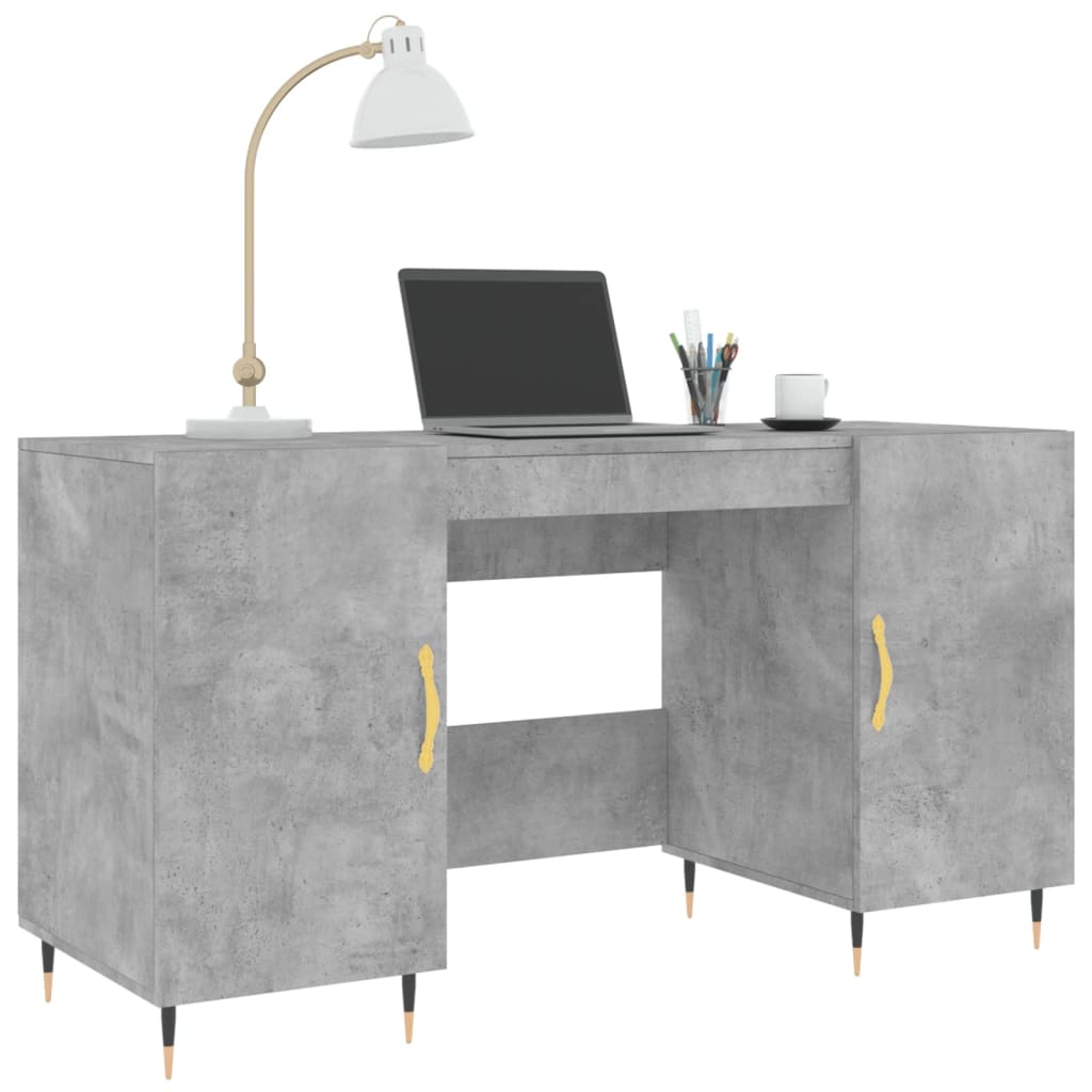 Betonszürke szerelt fa íróasztal 140 x 50 x 75 cm 3