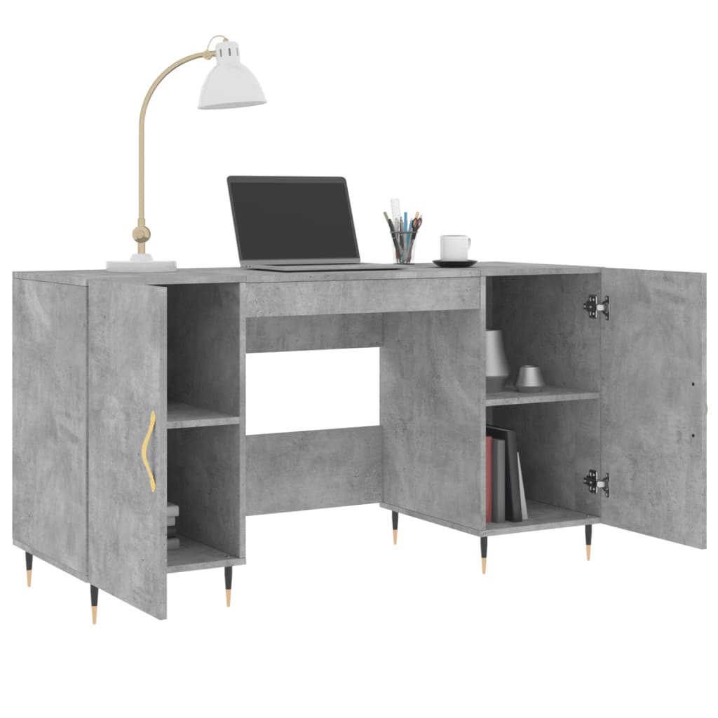 Betonszürke szerelt fa íróasztal 140 x 50 x 75 cm 4