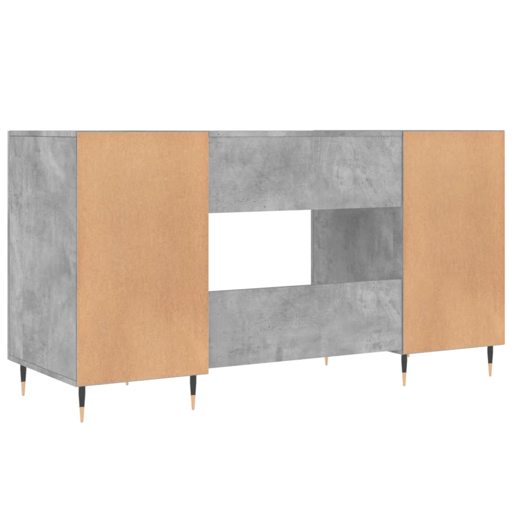 Betonszürke szerelt fa íróasztal 140 x 50 x 75 cm 8