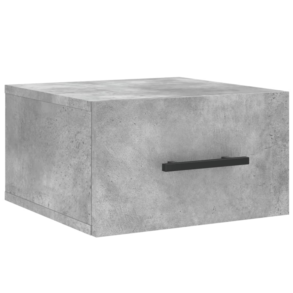 2 db betonszürke falra szerelhető éjjeliszekrény 35x35x20 cm 2