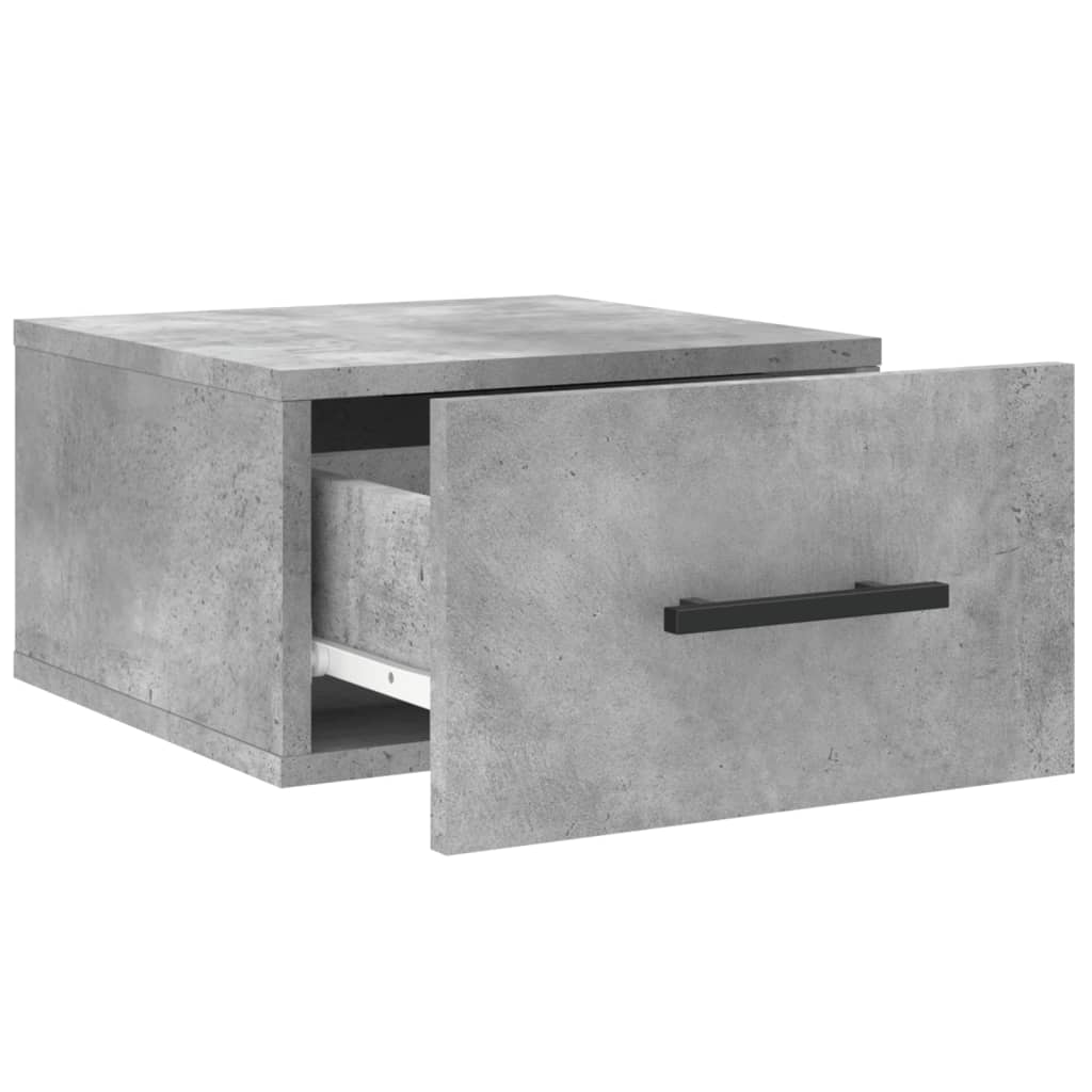 2 db betonszürke falra szerelhető éjjeliszekrény 35x35x20 cm 6