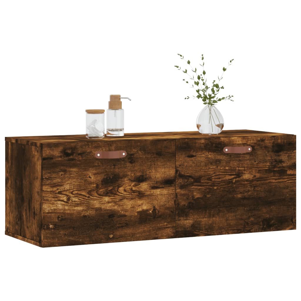Füstös tölgy színű szerelt fa faliszekrény 100 x 36,5 x 35 cm 9