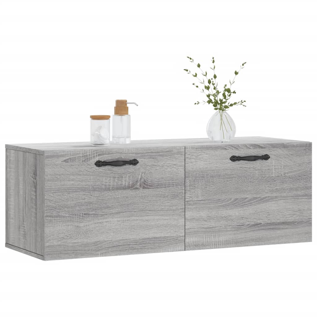 Szürke sonoma színű szerelt fa faliszekrény 100 x 36,5 x 35 cm 9