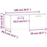 Betonszürke szerelt fa faliszekrény 100 x 36,5 x 35 cm 12