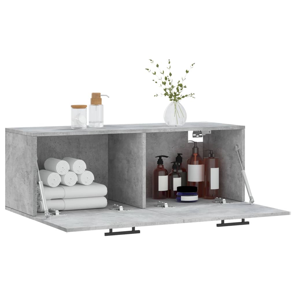 Betonszürke szerelt fa faliszekrény 100 x 36,5 x 35 cm 4
