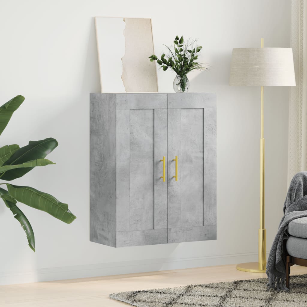 Betonszürke szerelt fa fali szekrény 69,5 x 34 x 90 cm 3