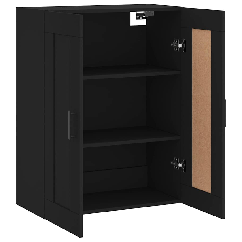 Fekete szerelt fa fali szekrény 69,5 x 34 x 90 cm 6