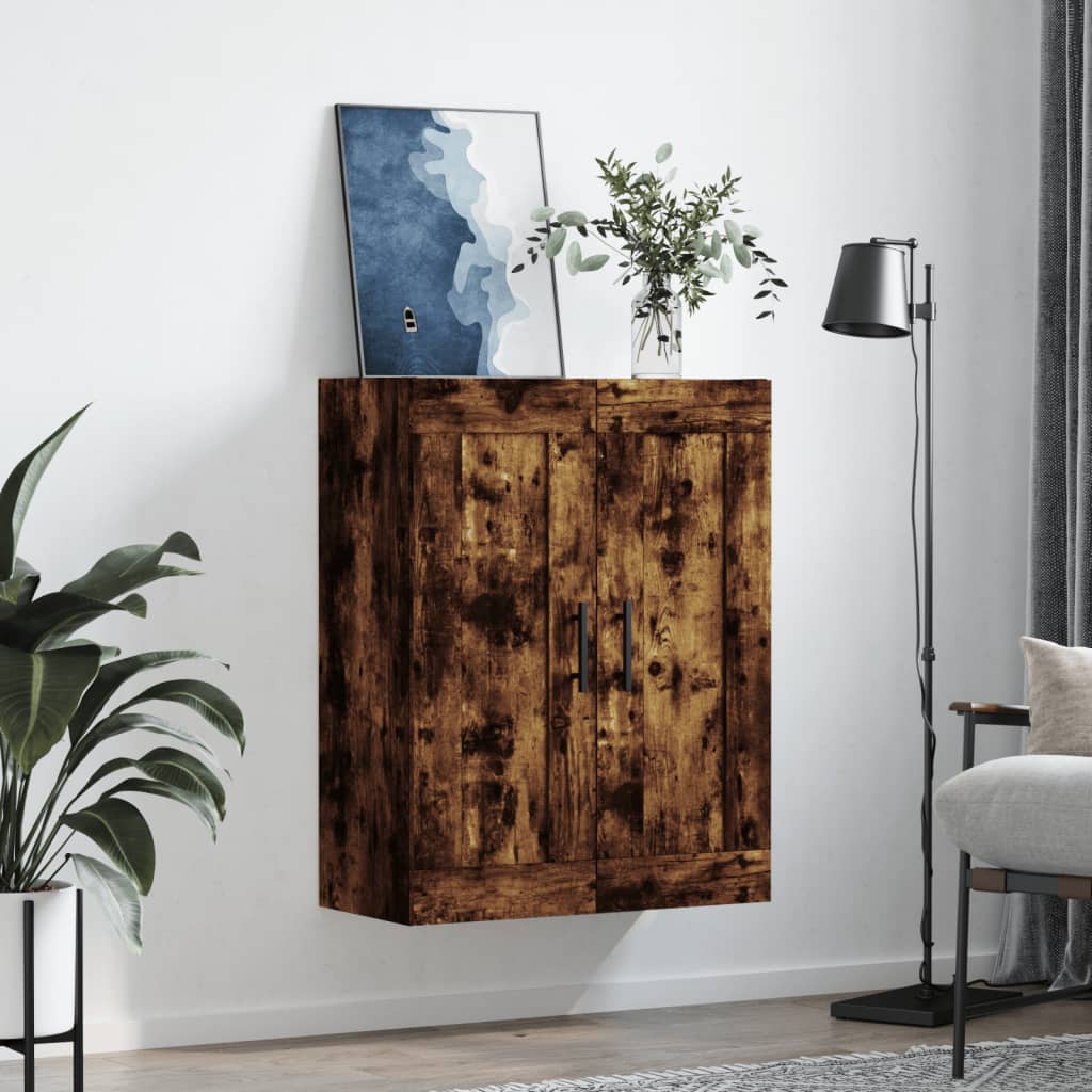 Füstös tölgy szerelt fa fali szekrény 69,5 x 34 x 90 cm 3