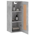 Betonszürke szerelt fa fali szekrény 34,5x34x90 cm 5