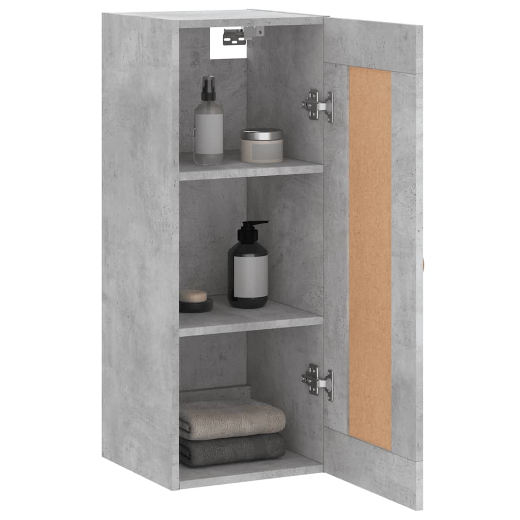 Betonszürke szerelt fa fali szekrény 34,5x34x90 cm 5