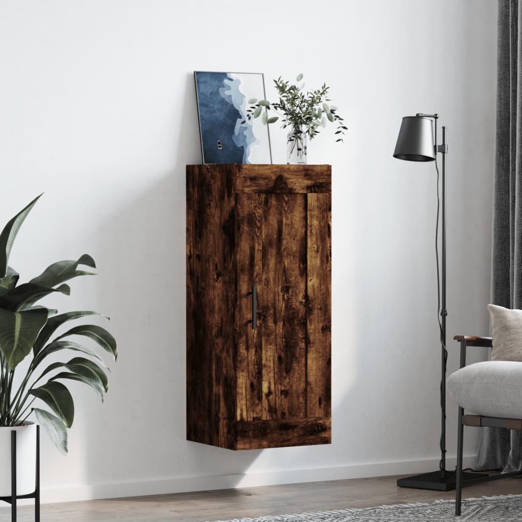 Füstös tölgy színű szerelt fa fali szekrény 34,5 x 34 x 90 cm 3