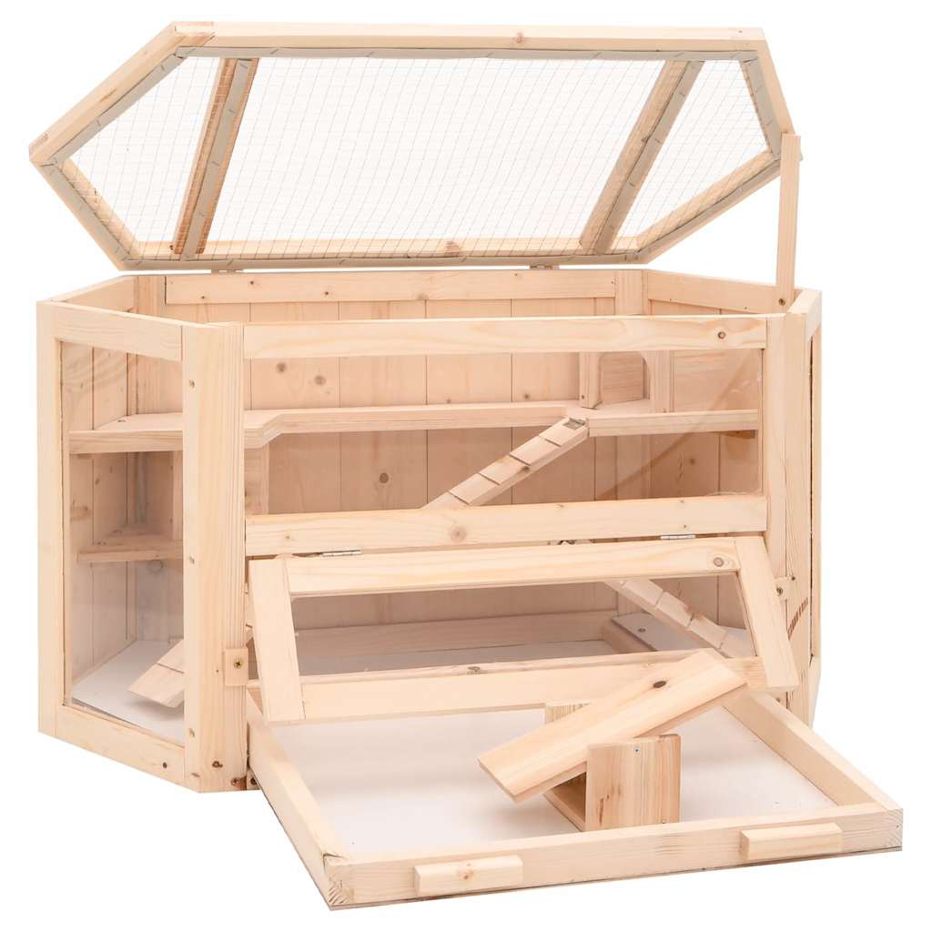 Tömör fenyőfa hörcsögketrec 80x40x43 cm 3