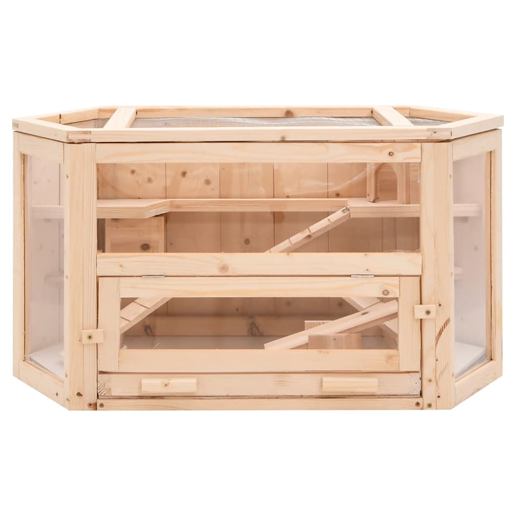 Tömör fenyőfa hörcsögketrec 80x40x43 cm 4