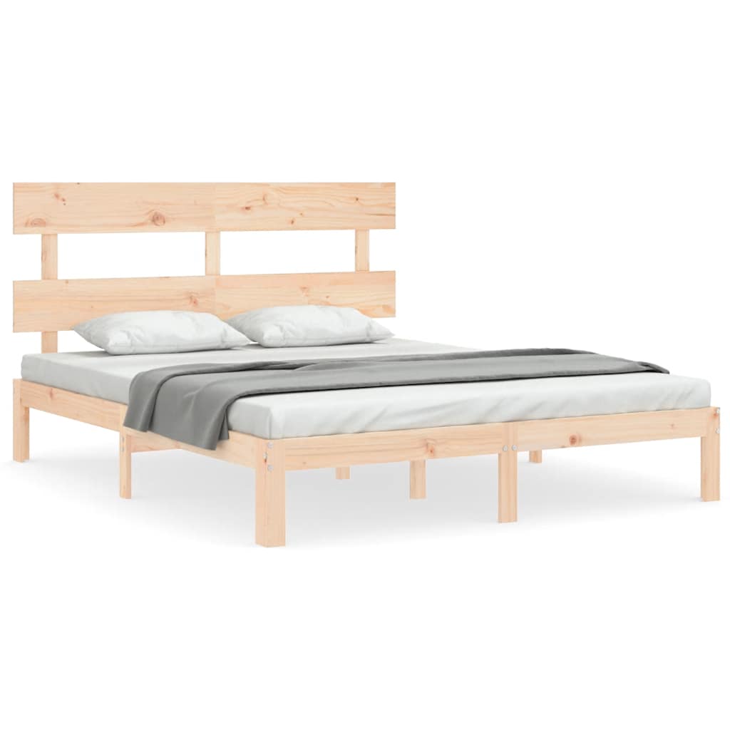 Tömör fa ágykeret fejtámlával King Size 2