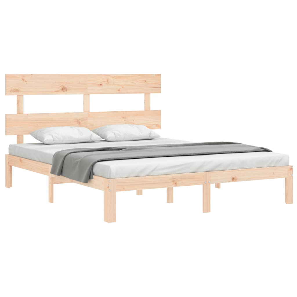 Tömör fa ágykeret fejtámlával King Size 3