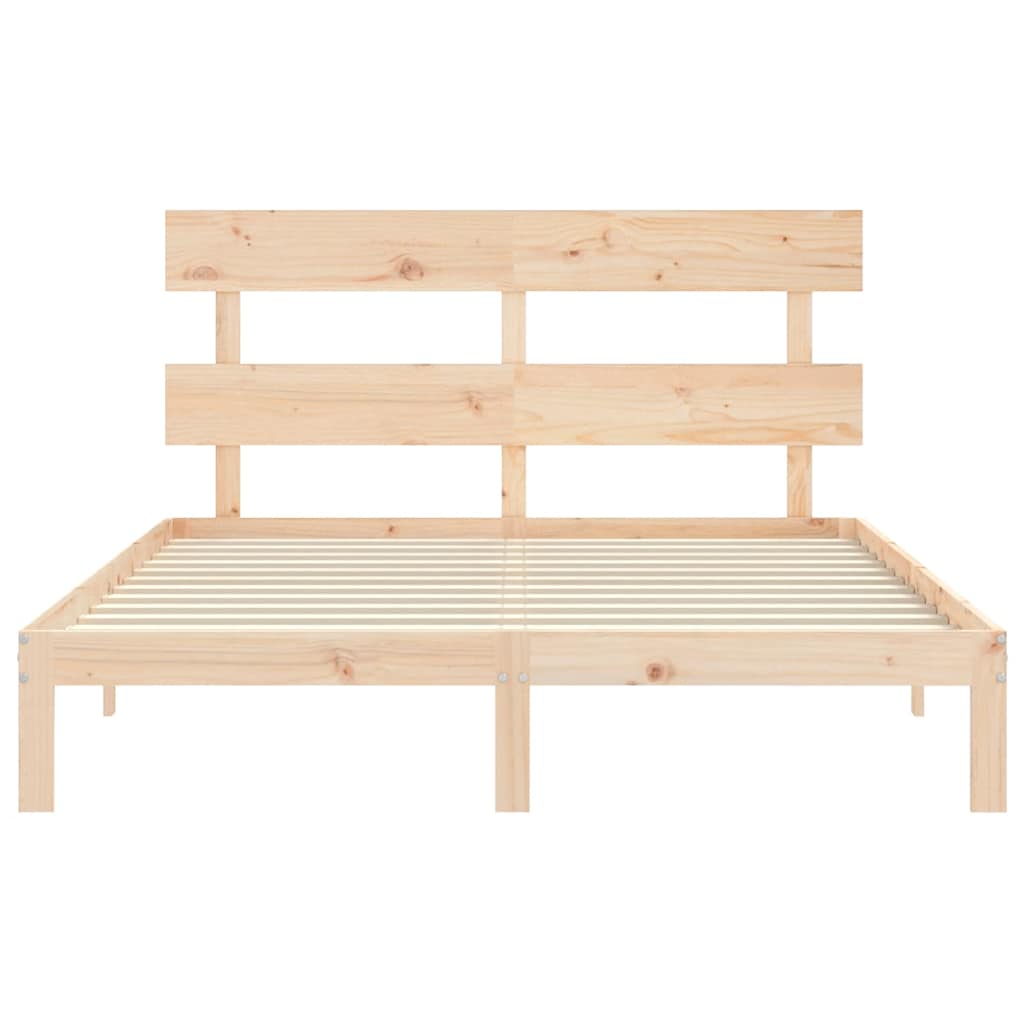 Tömör fa ágykeret fejtámlával King Size 6