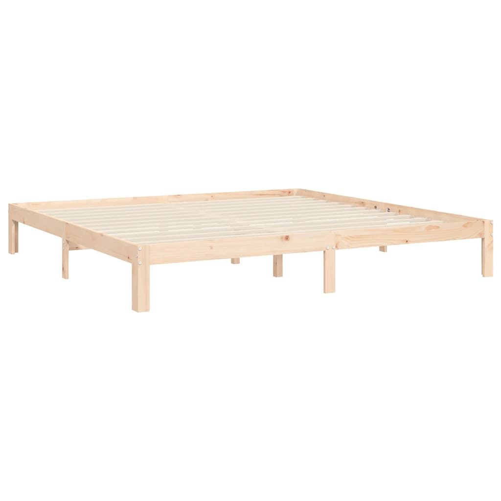 Tömör fa ágykeret fejtámlával King Size 9
