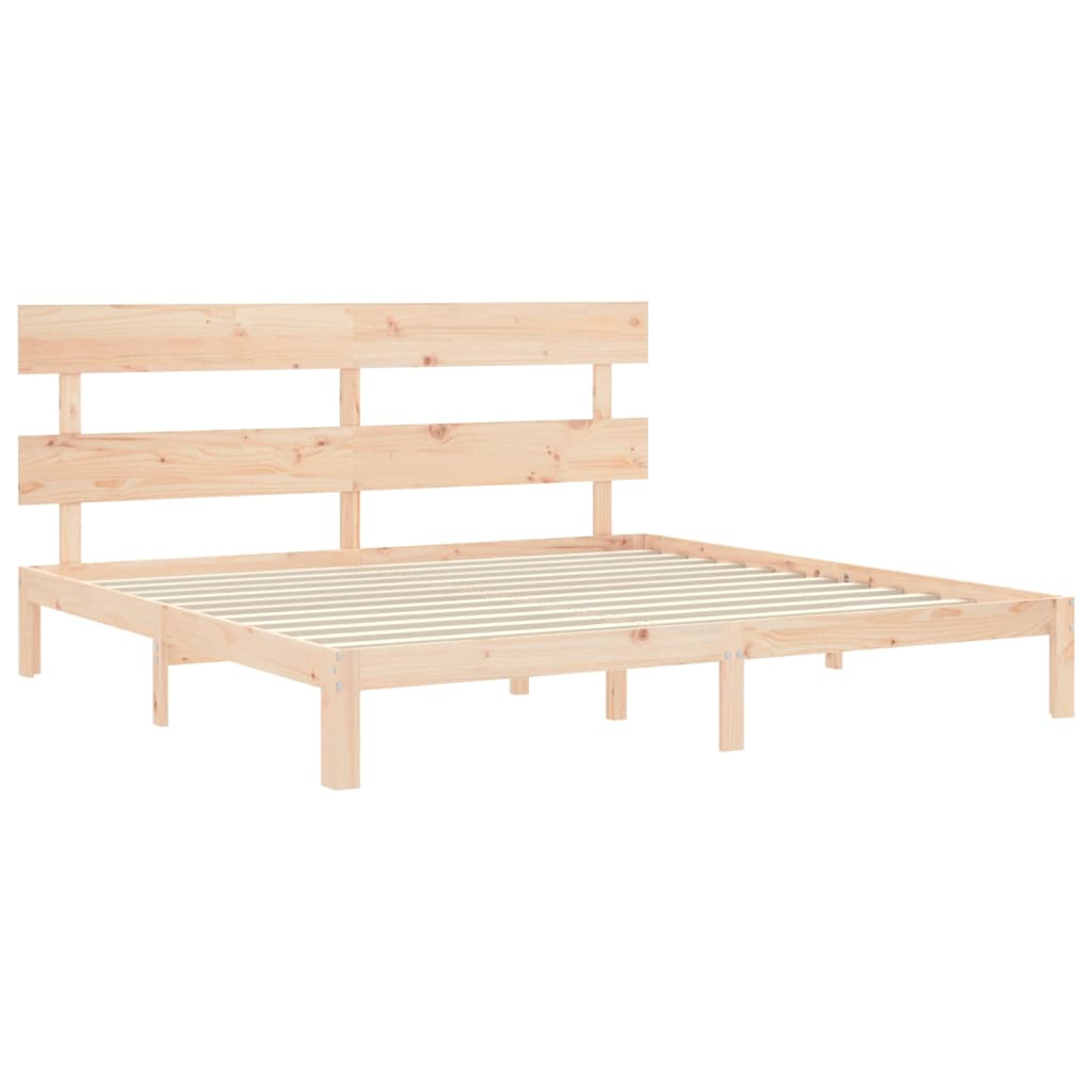 Tömör fenyőfa ágy matrac nélkül 200 x 200 cm 5