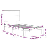 Fehér tömör fenyőfa ágy matrac nélkül 90 x 200 cm 12