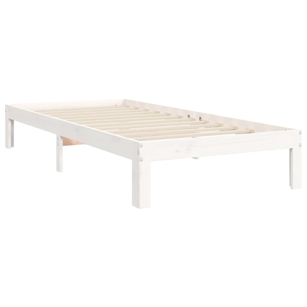 Fehér tömör fenyőfa ágy matrac nélkül 90 x 200 cm 9