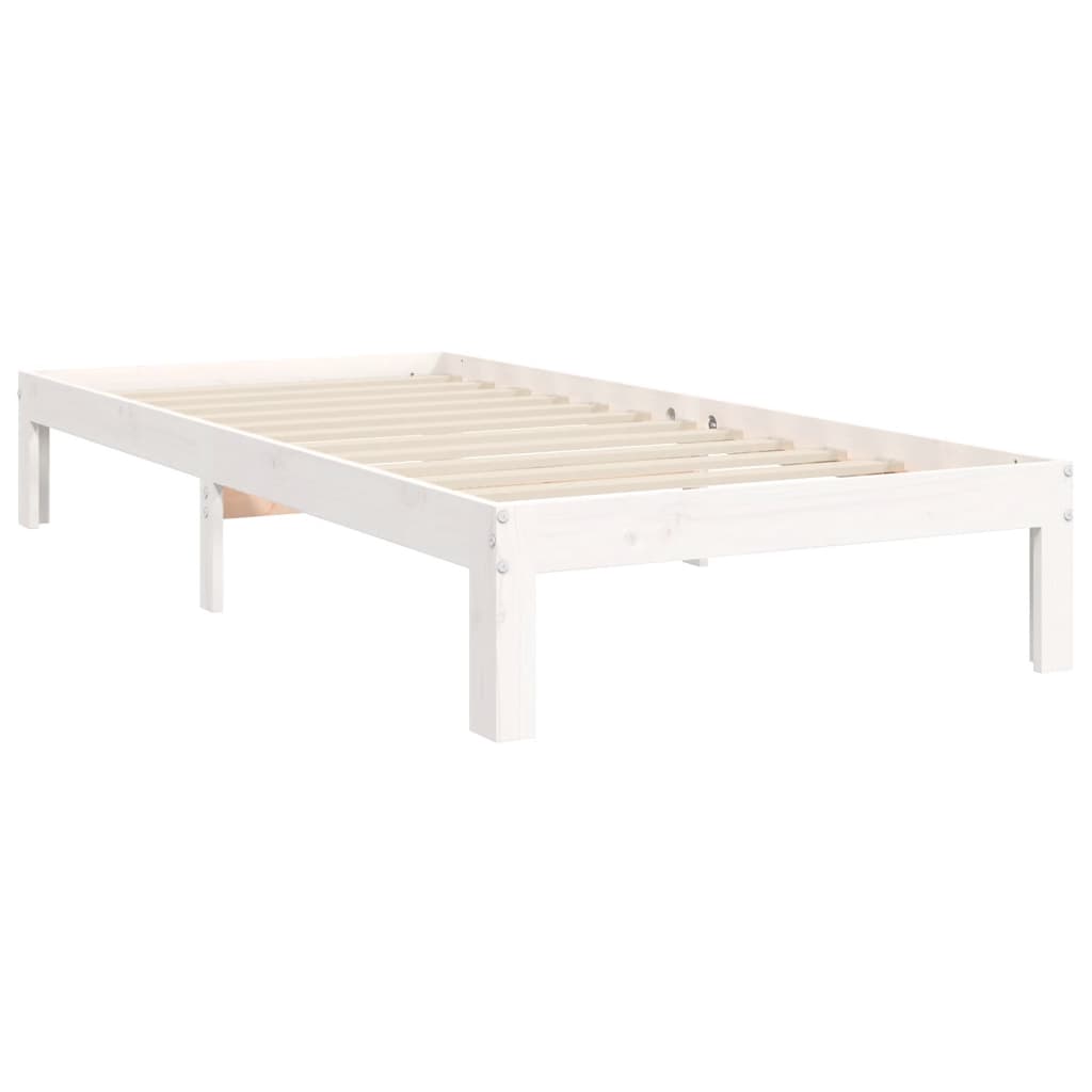 Fehér tömör fenyőfa ágy matrac nélkül 90 x 200 cm 8