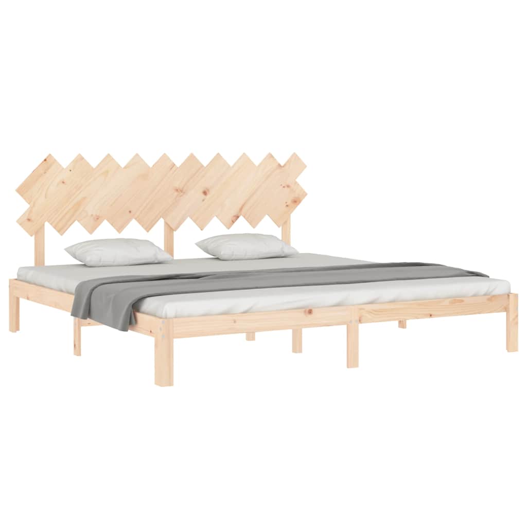 Tömör fenyőfa ágy matrac nélkül 200 x 200 cm 3