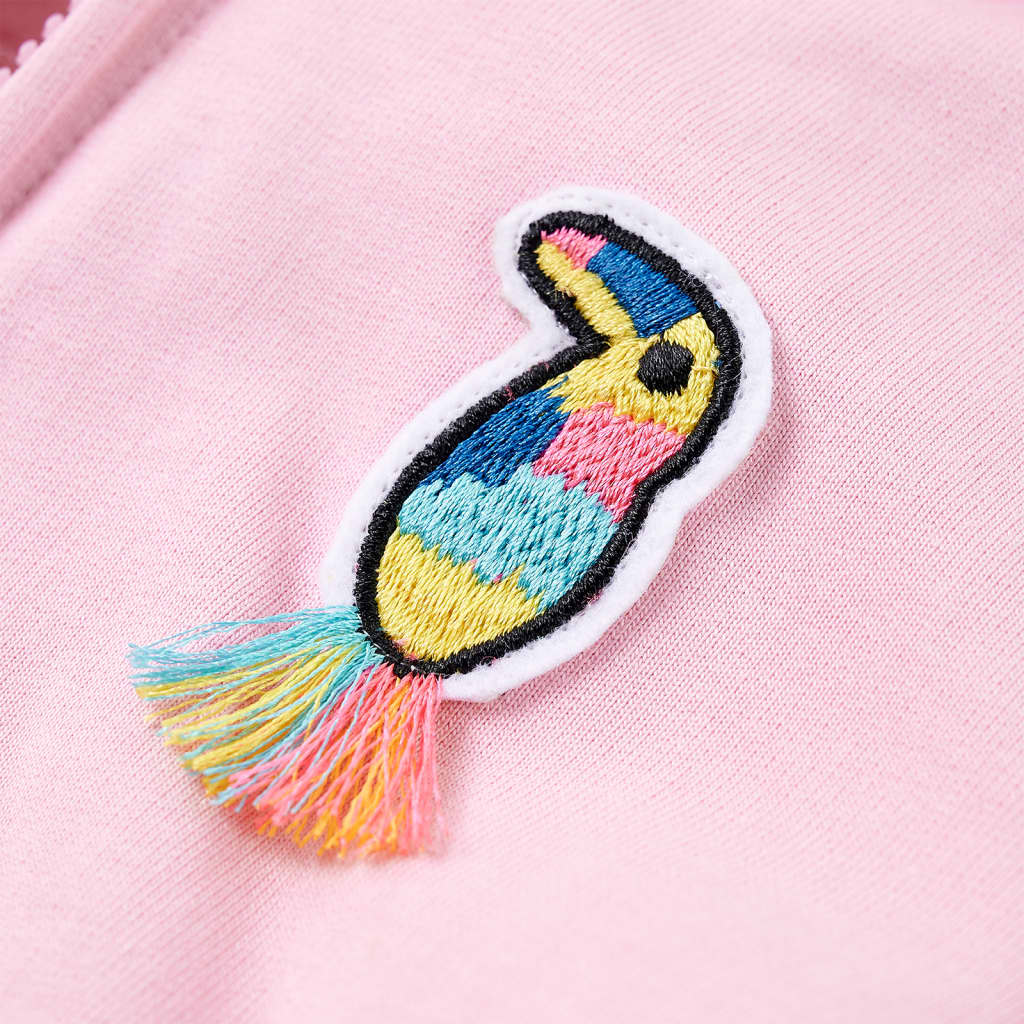 Élénk rózsaszín kapucnis gyerekpulóver cipzárral 104 5