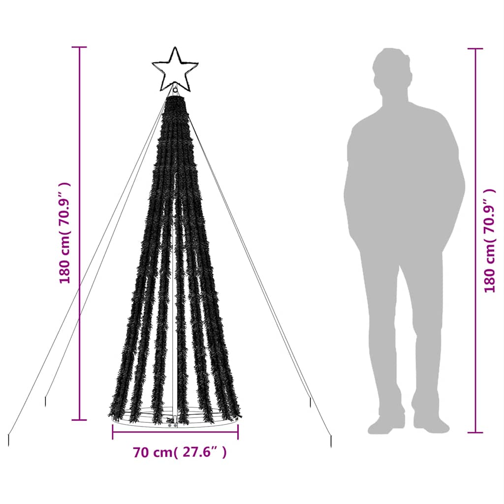 Színes LED karácsonyfa 275 LED 180 cm 10