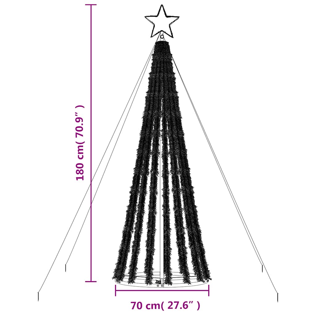 Színes LED karácsonyfa 275 LED 180 cm 11